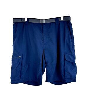 Columbia Shorts Cargo Men's 38 Belted Blue Outdoor Utility Outdoor Gorpcore Camp